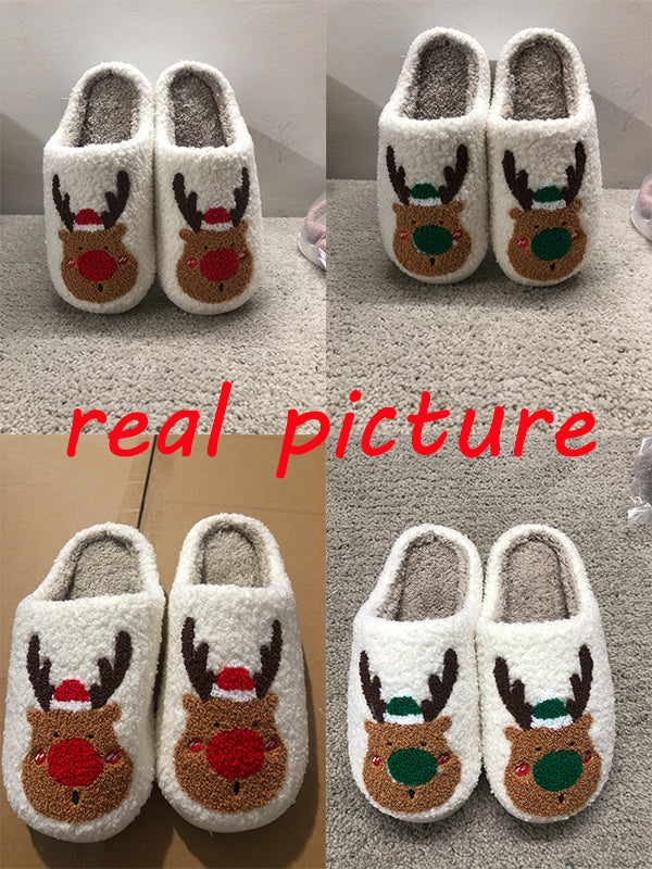 Christmas Elk Soft Cozy Winter Slippers