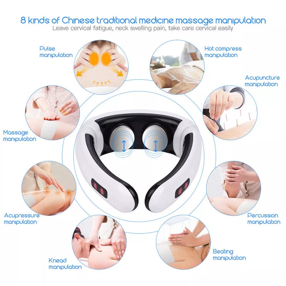 Electric TENS Neck Massager with Magnetic Therapy