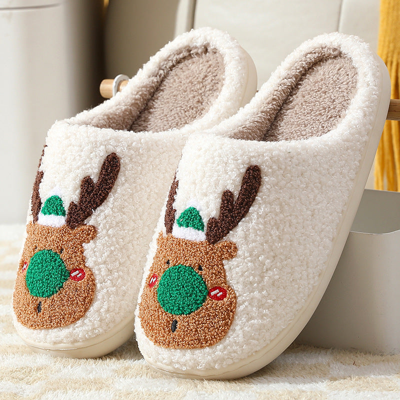 Christmas Elk Soft Cozy Winter Slippers