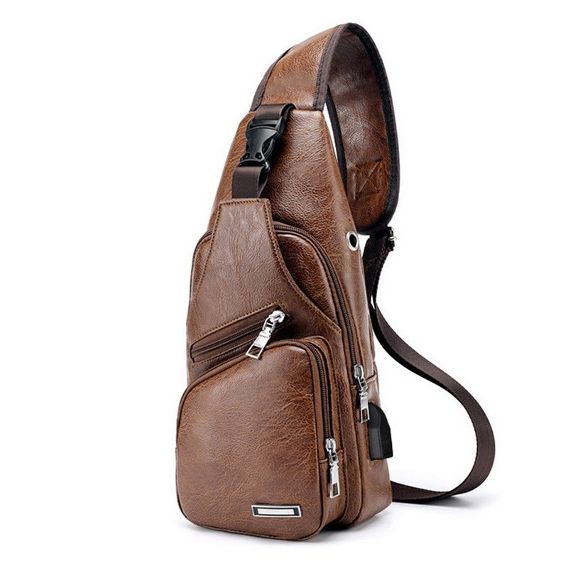 Men's USB Charging Crossbody Chest Messenger Bag