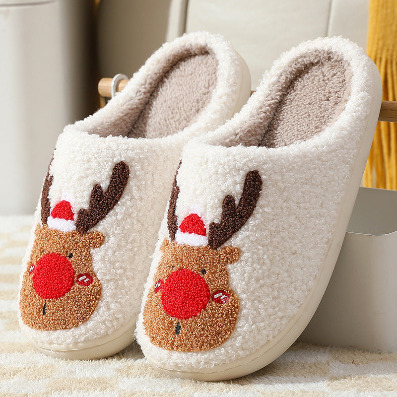 Christmas Elk Soft Cozy Winter Slippers