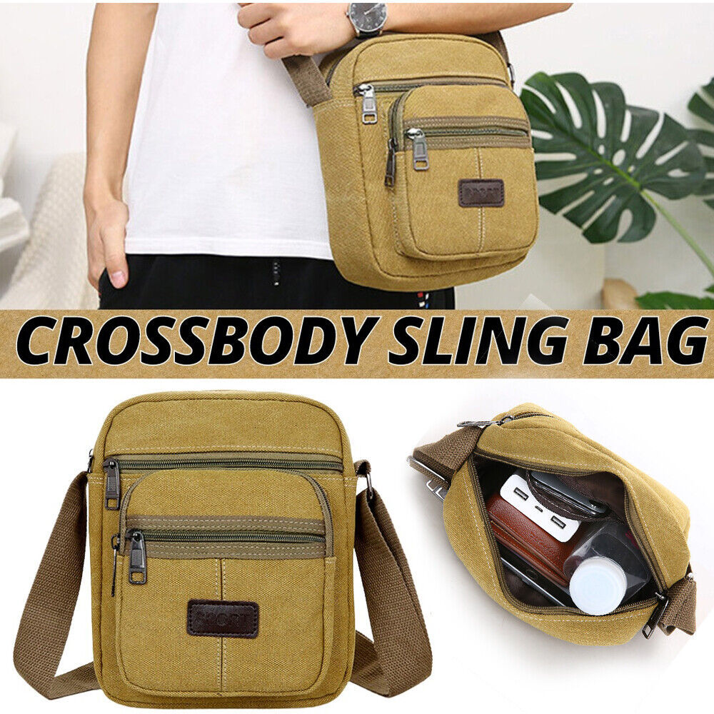 Unisex Canvas Crossbody Shoulder Satchel Bag