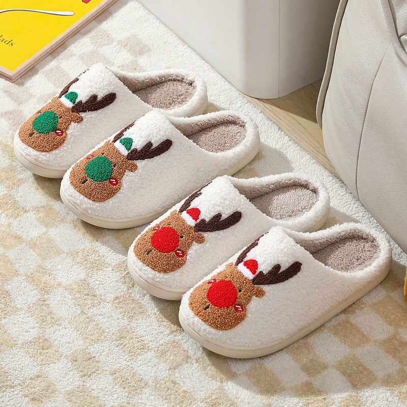 Christmas Elk Soft Cozy Winter Slippers