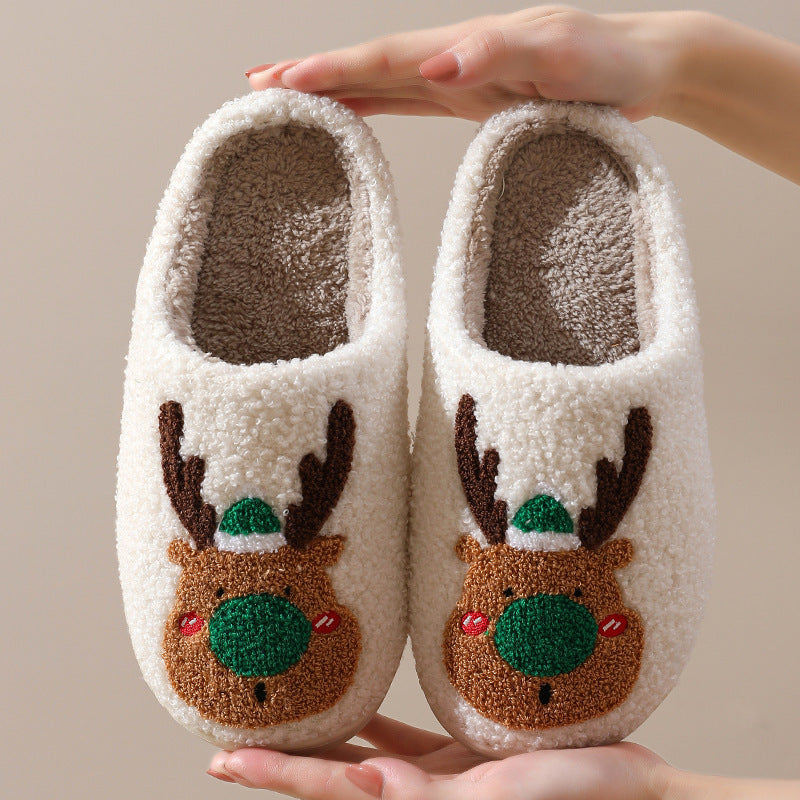 Christmas Elk Soft Cozy Winter Slippers