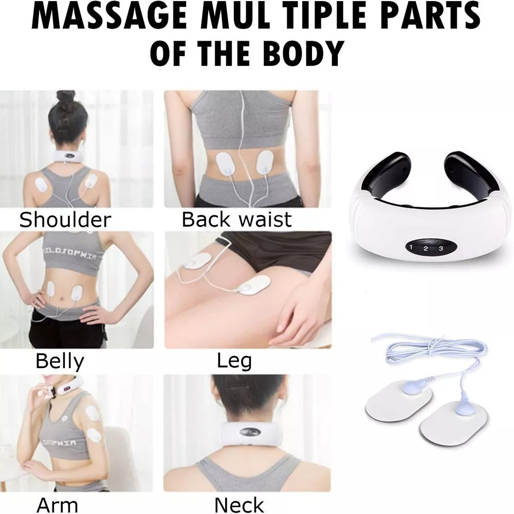 Electric TENS Neck Massager with Magnetic Therapy