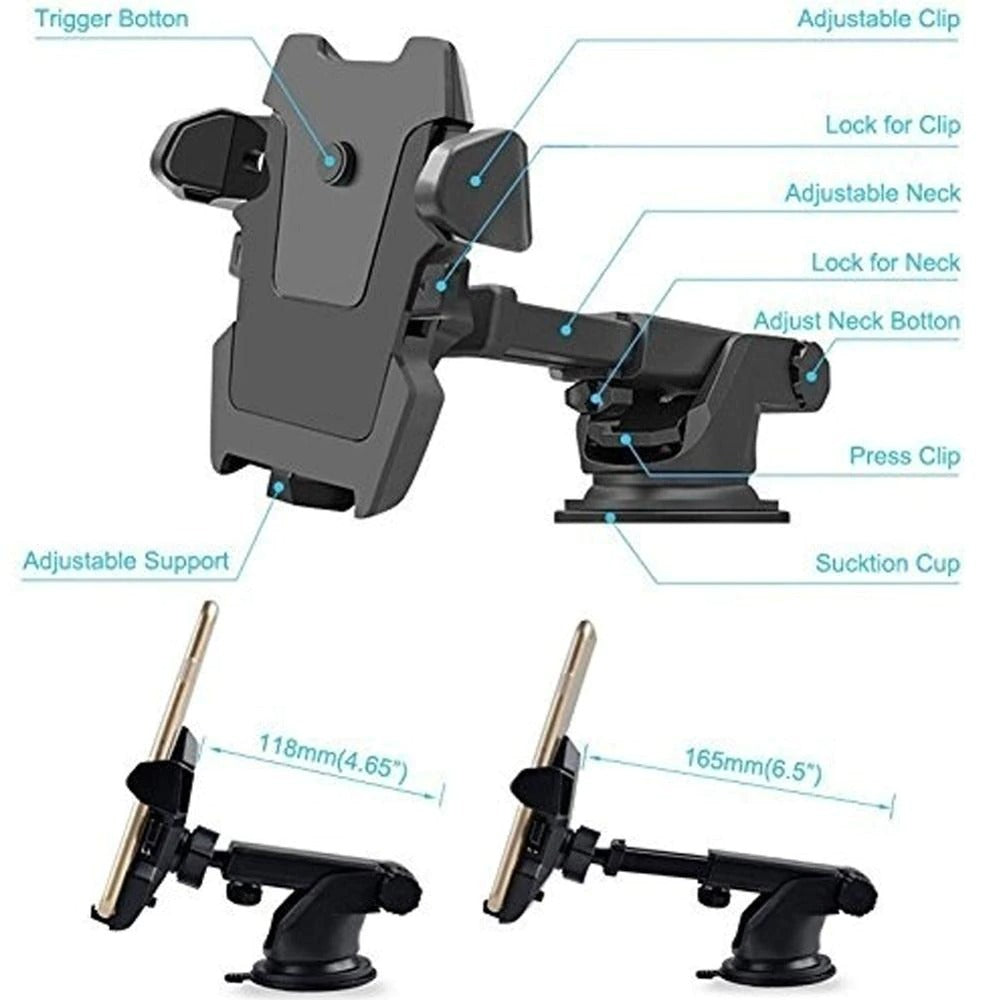 Universal Adjustable Car Windshield Phone Holder