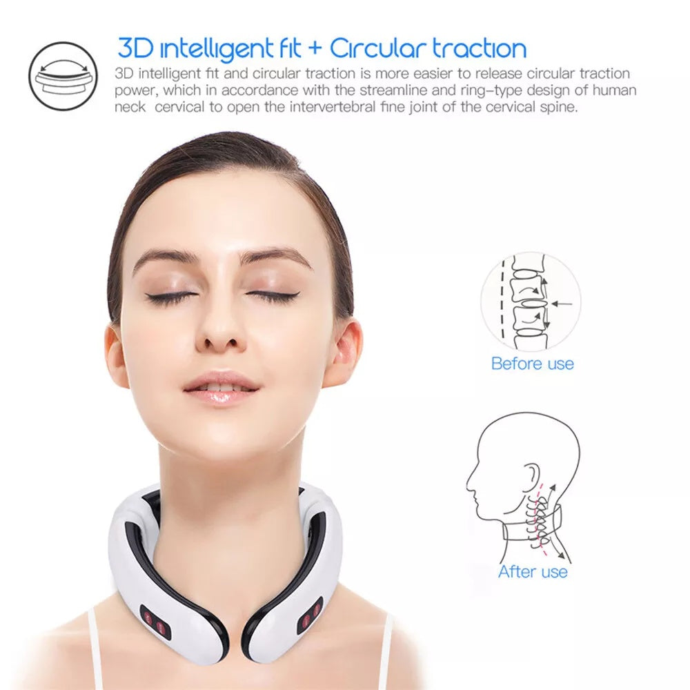 Electric TENS Neck Massager with Magnetic Therapy