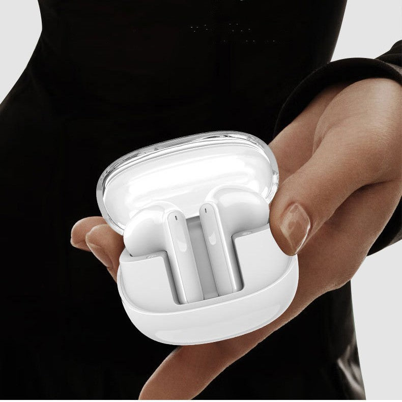 Wireless Bluetooth-Compatible Headset with Transparent Mini Bin - SMDShopping