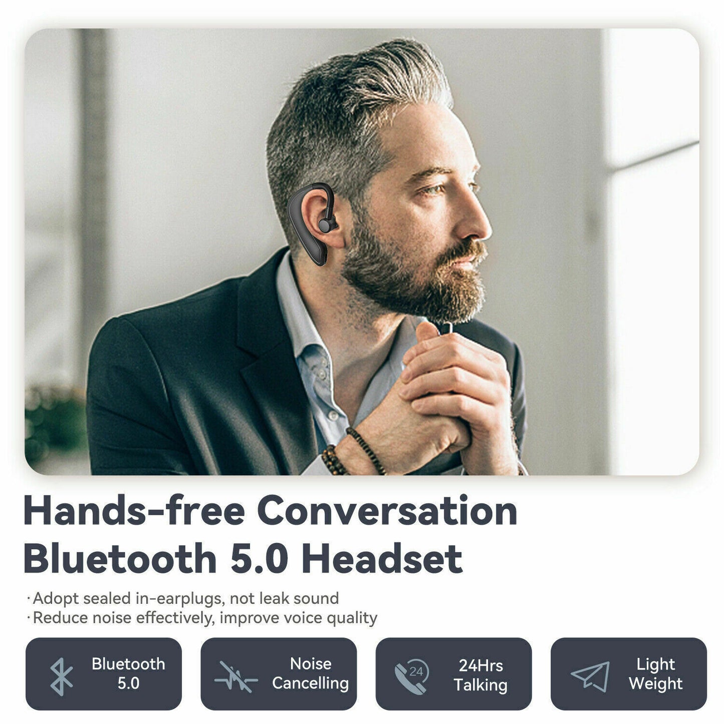 Bluetooth 5.0 Noise-Cancelling Wireless Headset