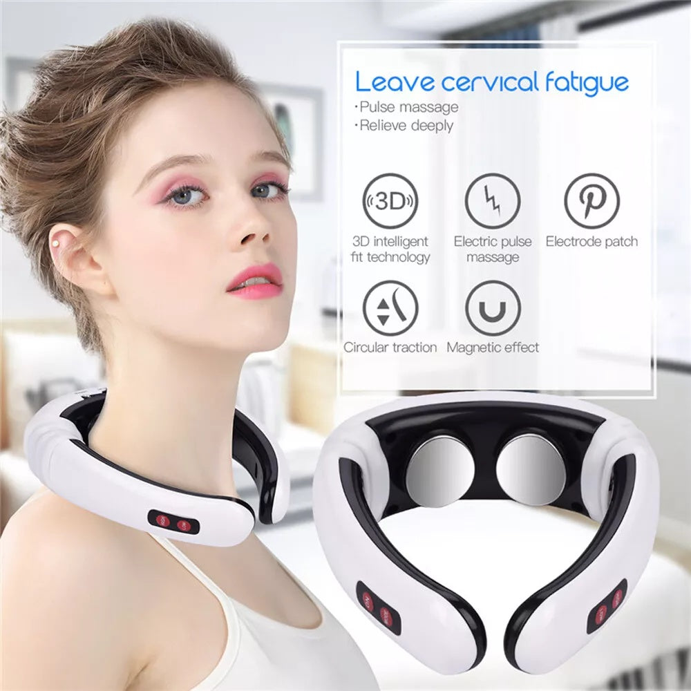 Electric TENS Neck Massager with Magnetic Therapy