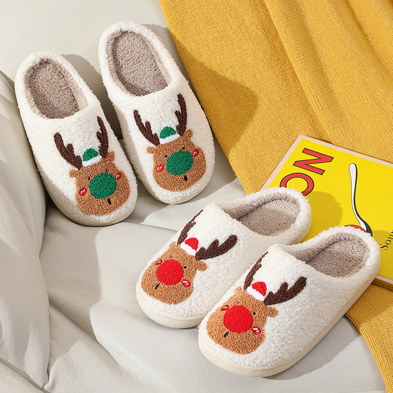 Christmas Elk Soft Cozy Winter Slippers